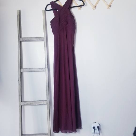LEVKOFF BURGUNDY WINE COLOR LINED BRIDESMAID DRESS SIZE 0 - Picture 1 of 8